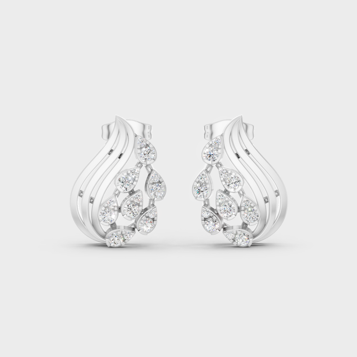 High-Polish 950 Platinum Round Lab Diamond Earrings For Refined Brilliance