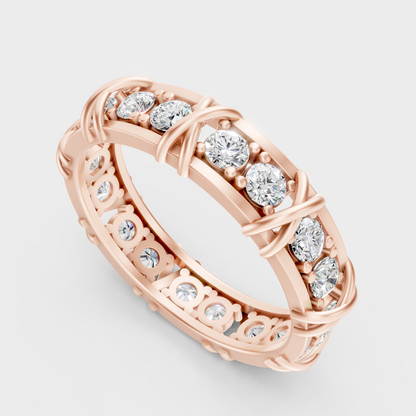  Sleek 14K Rose Gold Men’s Band Featuring A Certified 1.17Ct Round Lab Diamond