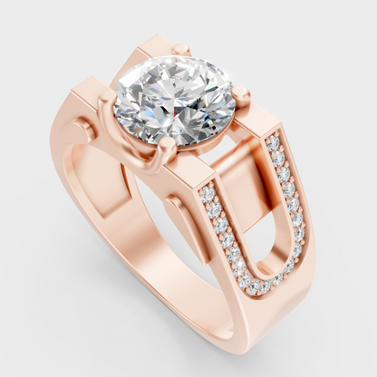9K Rose Gold Round-Cut Lab-Grown Diamond Men’s Band With Hallmark Quality