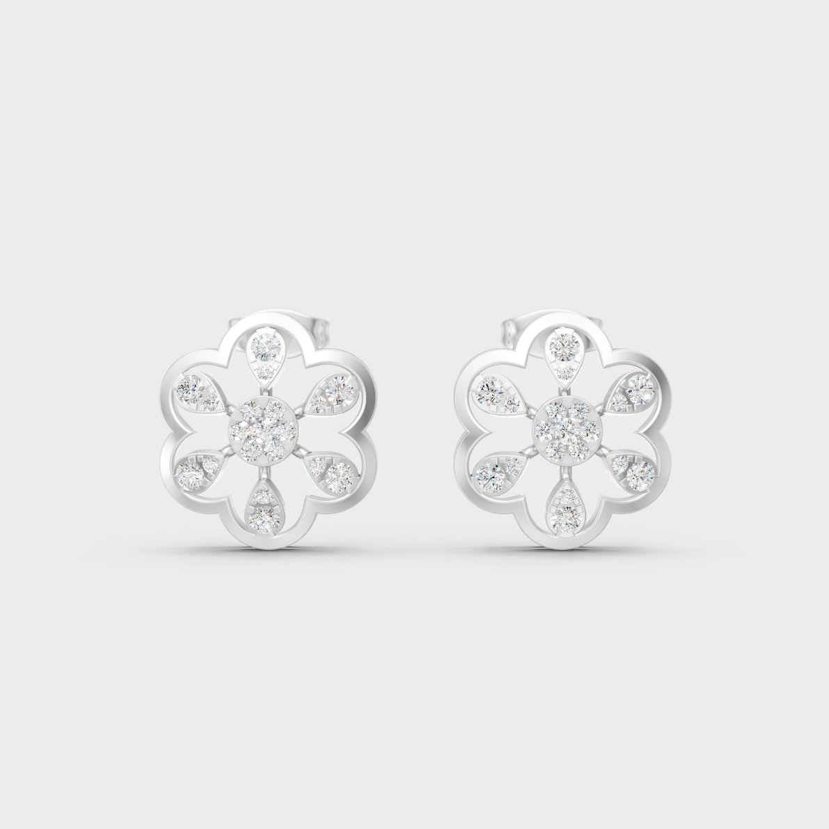 High-Polish 950 Platinum Round Lab Diamond Earrings For Refined Brilliance