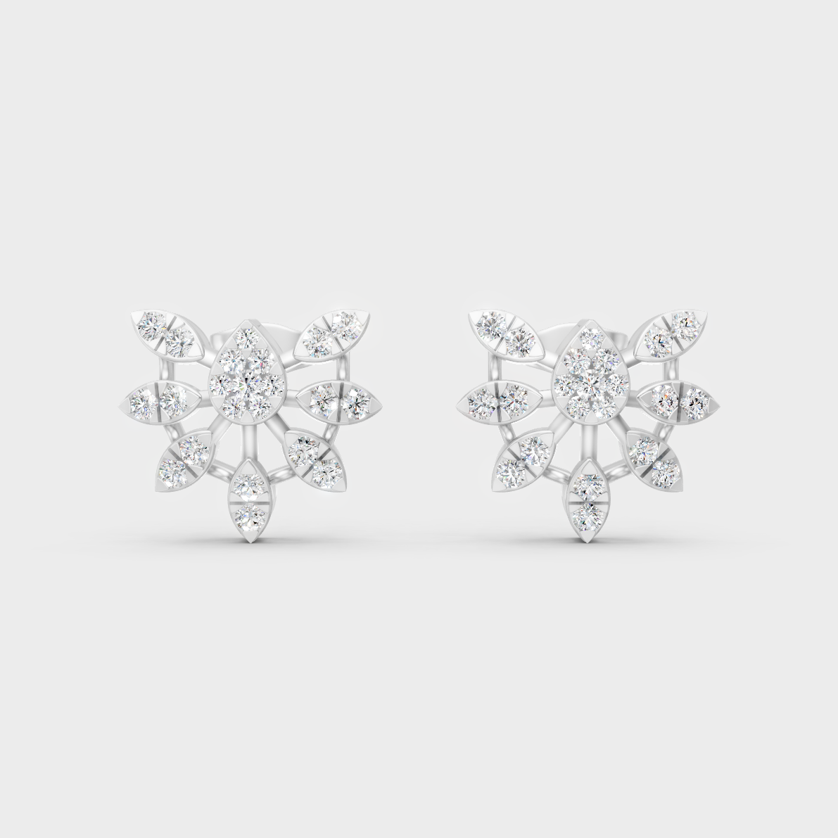 High-Polish 950 Platinum Round Lab Diamond Earrings For Refined Brilliance