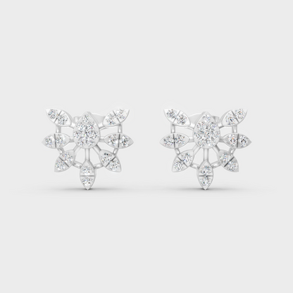 High-Polish 950 Platinum Round Lab Diamond Earrings For Refined Brilliance