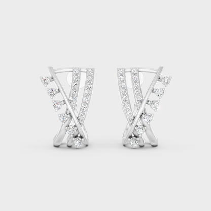 High-Polish 950 Platinum Round Lab Diamond Earrings For Refined Brilliance 