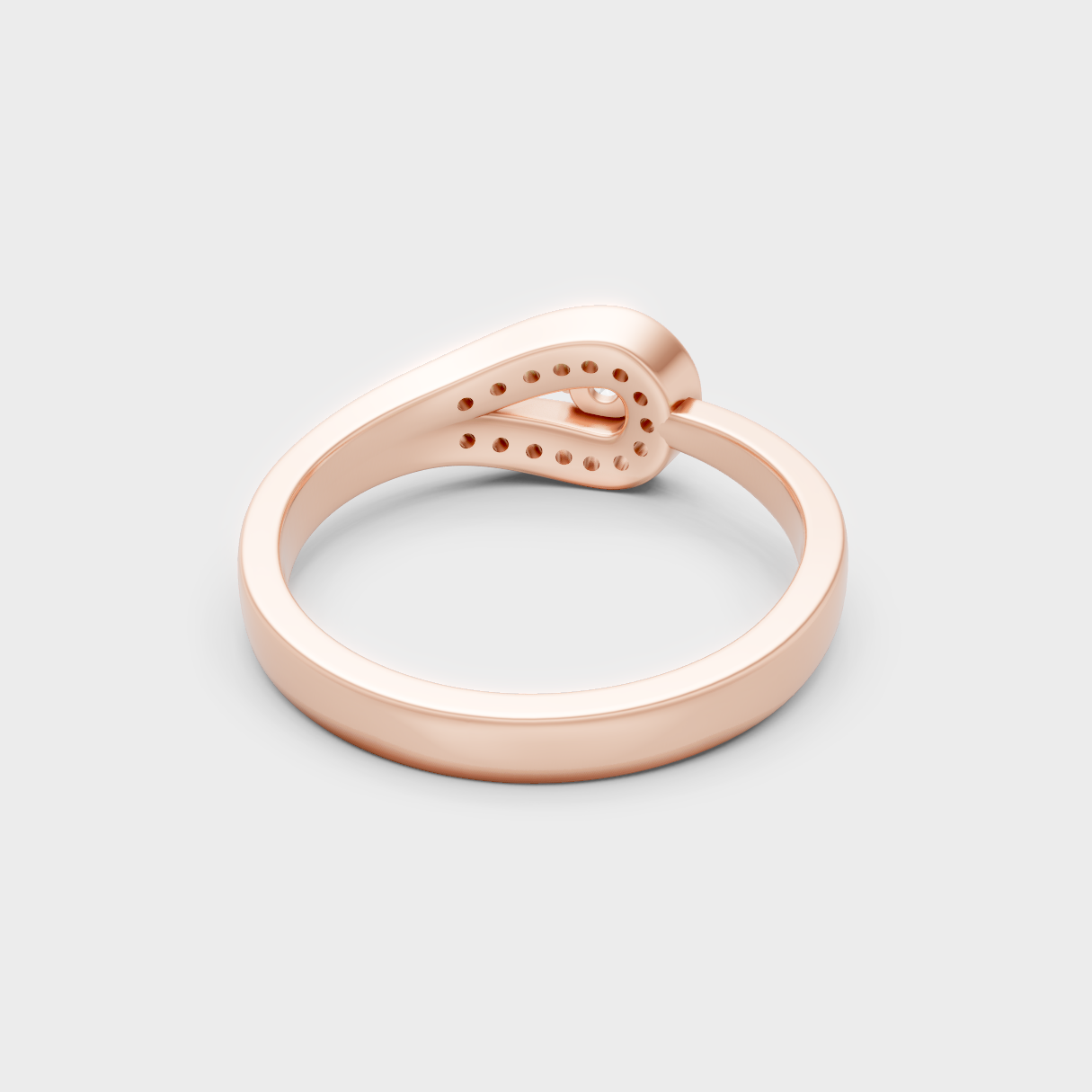 Blush Rose Gold Ring With Hallmarked  Round Lab-Grown Diamonds