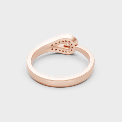 Blush Rose Gold Ring With Hallmarked  Round Lab-Grown Diamonds