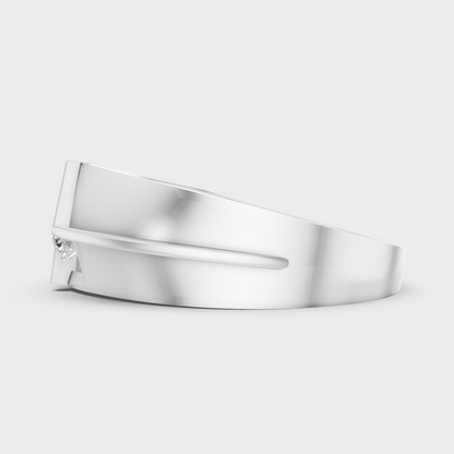 White Gold Certified Mens Diamond Ring Elegant Style