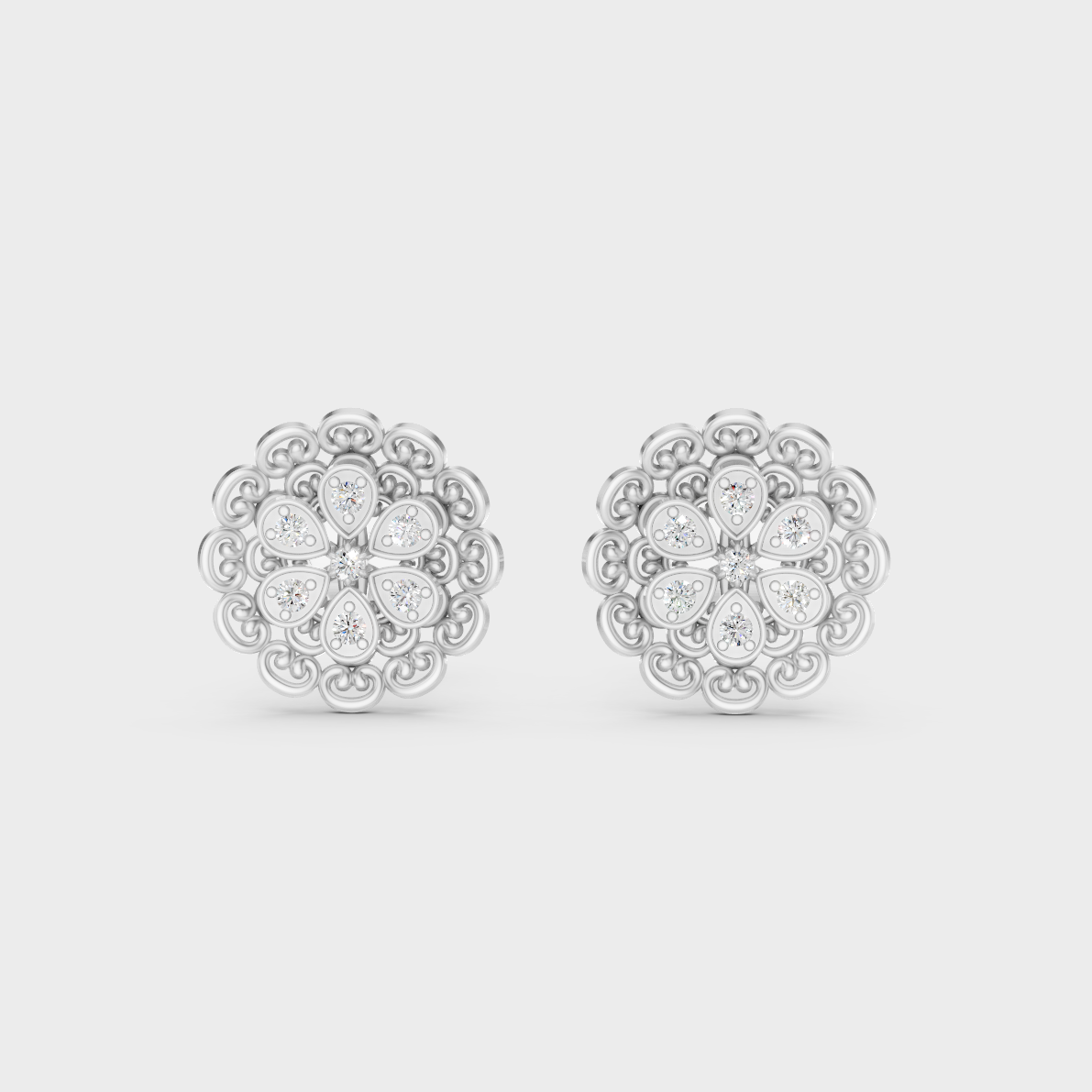 High-Polish 950 Platinum Round Lab Diamond Earrings For Refined Brilliance 