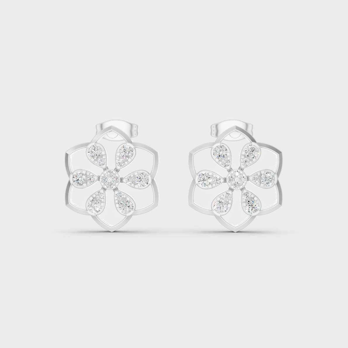 High-Polish 950 Platinum Round Lab Diamond Earrings For Refined Brilliance