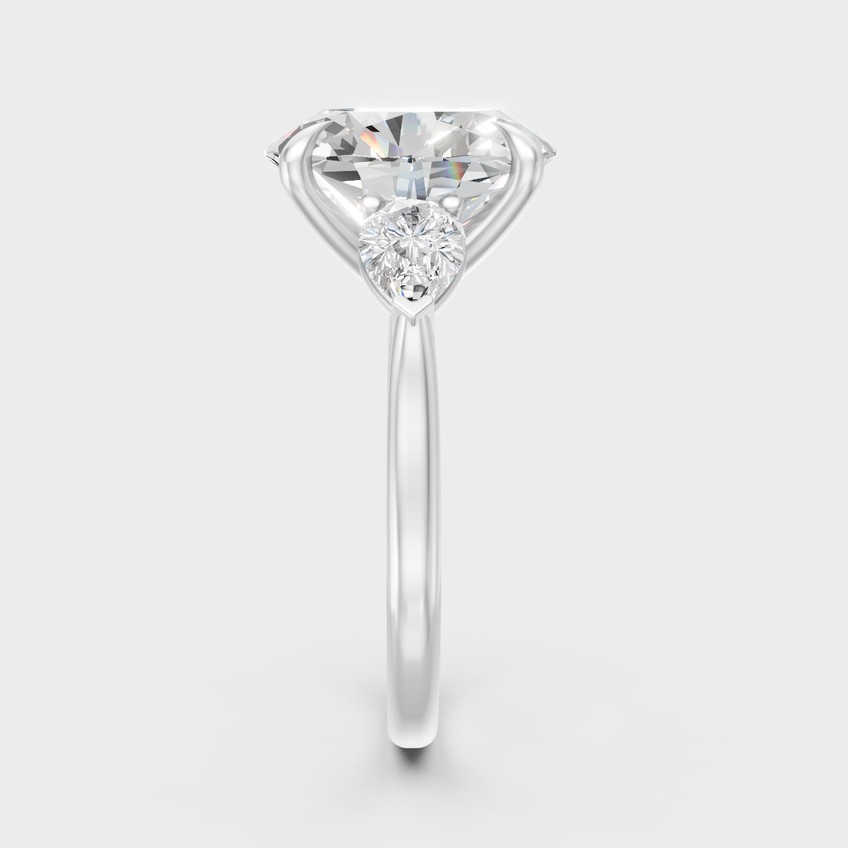 High-Polish 950 Platinum Three-Stone Lab Diamond Ring For Maximum Shine
