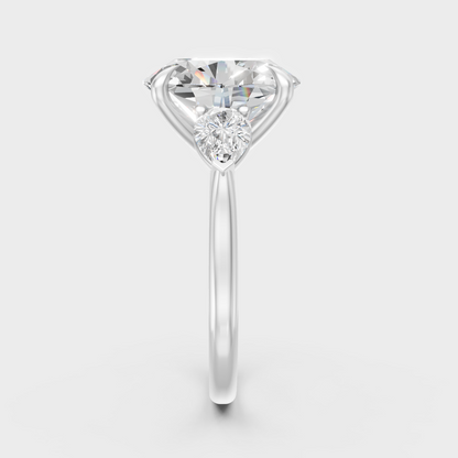 High-Polish 950 Platinum Three-Stone Lab Diamond Ring For Maximum Shine