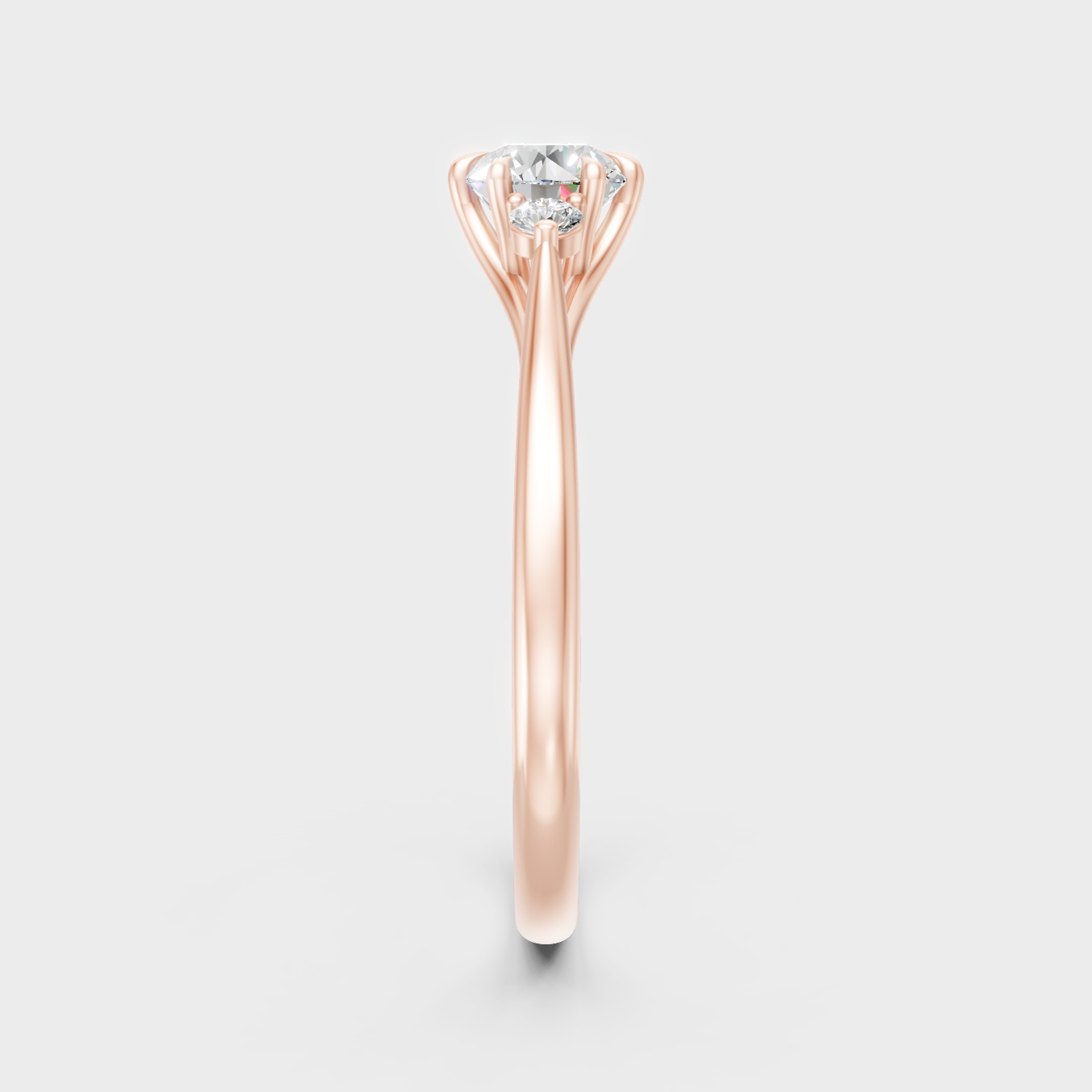 High-Polish Rose Gold 0.76 Carat Round Lab Diamond Ring For Maximum Sparkle 