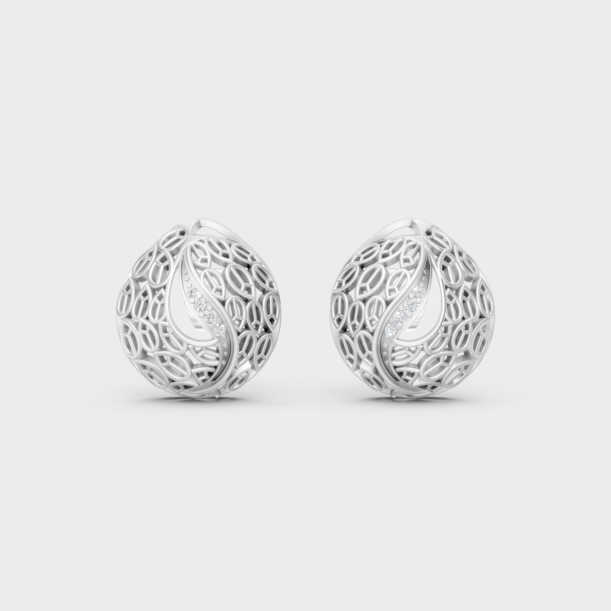 0.06 ct lab-grown round diamond stud earrings in 950 platinum, 0.03 ct each, premium finish.