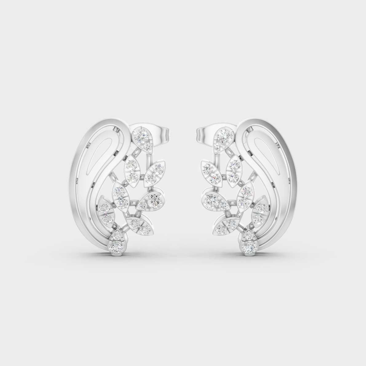High-Polish 950 Platinum Round Lab Diamond Earrings For Refined Brilliance