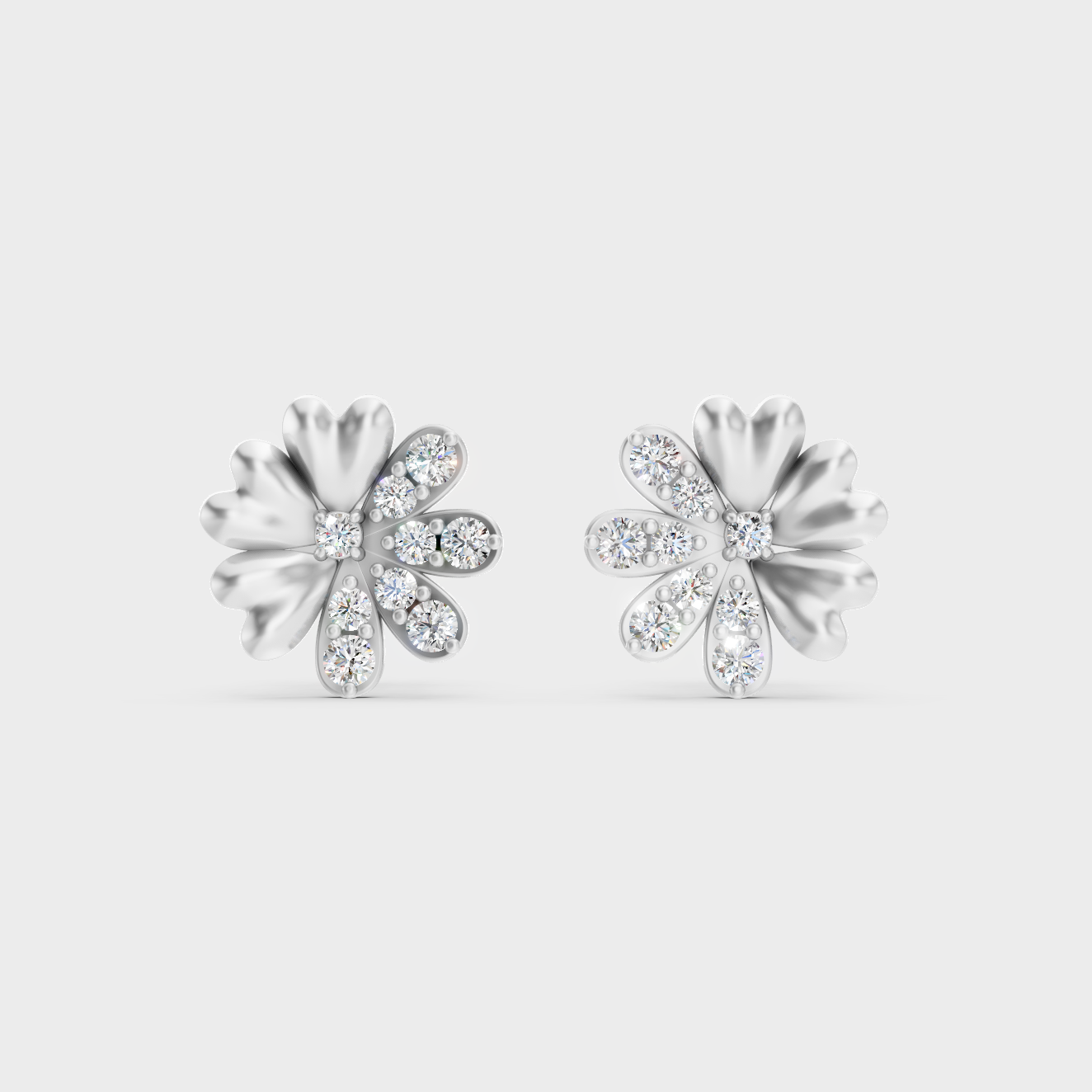 High-Polish 950 Platinum Round Lab Diamond Earrings For Refined Brilliance