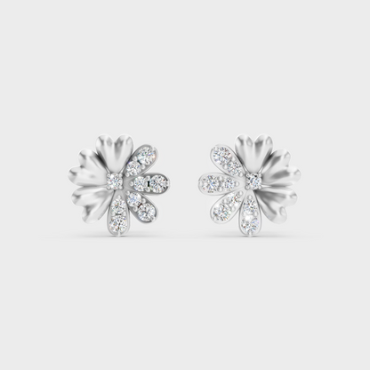 High-Polish 950 Platinum Round Lab Diamond Earrings For Refined Brilliance
