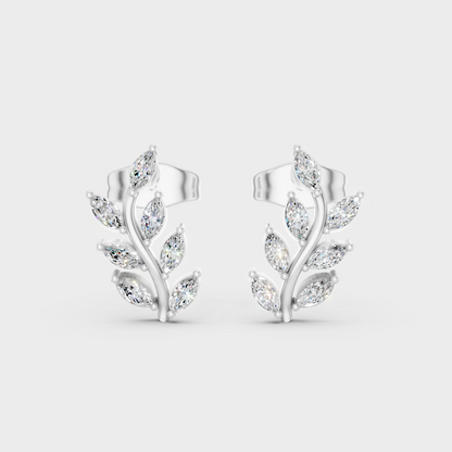 High-Polish 950 Platinum Marquise Lab Diamond Earrings For Refined Brilliance 