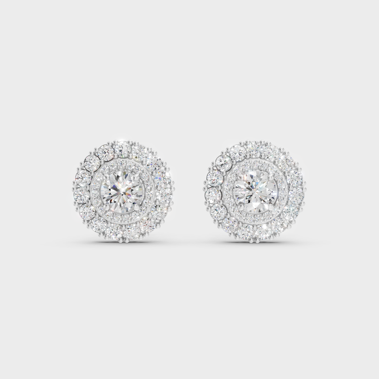 High-Polish 950 Platinum Round Lab Diamond Earrings For Refined Brilliance