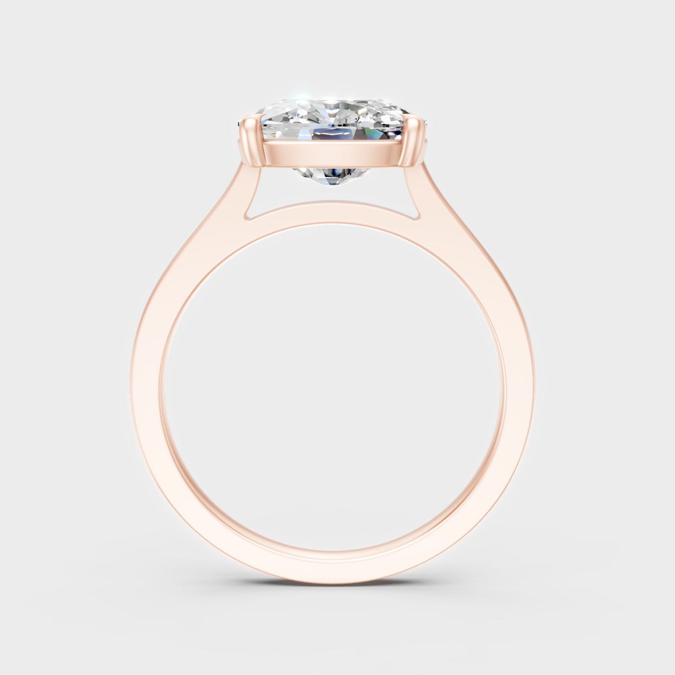  Blush Rose Gold Lab Diamond Cushion Ring For Sophisticated Ethical Fine Jewelry