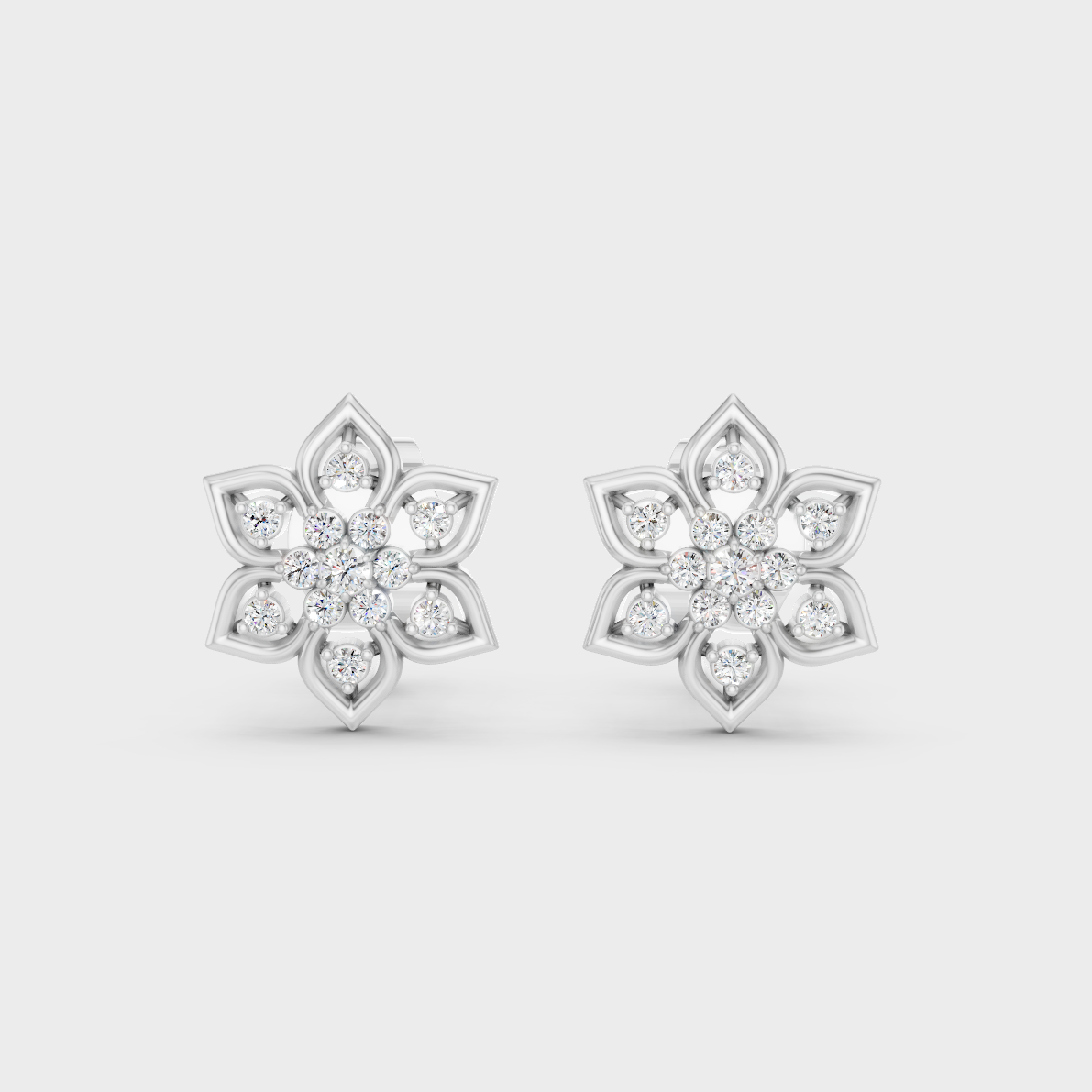 High-Polish 950 Platinum Round Lab Diamond Earrings For Refined Brilliance