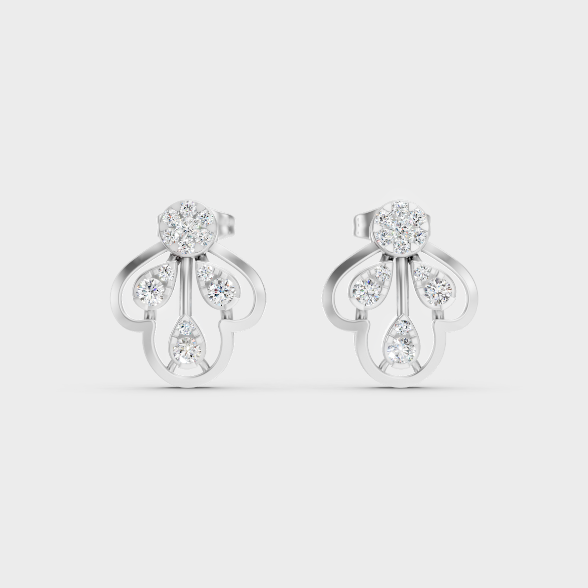 High-Polish 950 Platinum Round Lab Diamond Earrings For Refined Brilliance