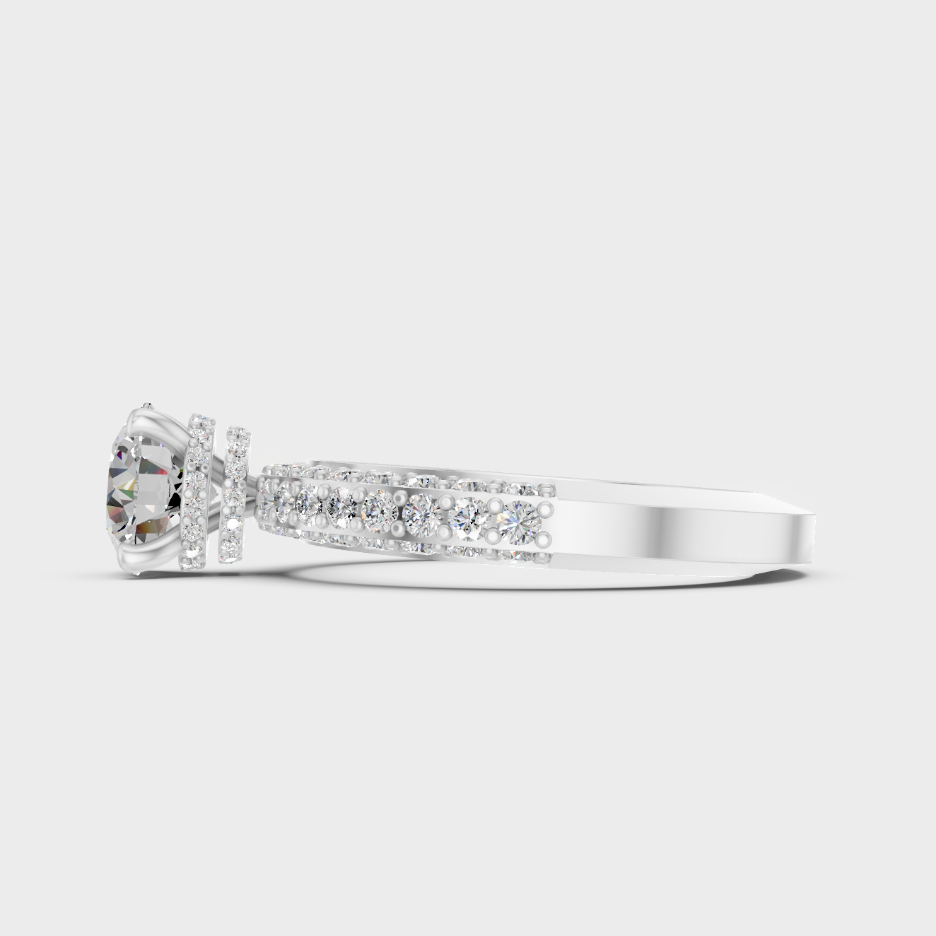 Platinum Fine Jewelry Hidden Halo Solitaire Ring For Women