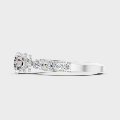 Platinum Fine Jewelry Hidden Halo Solitaire Ring For Women