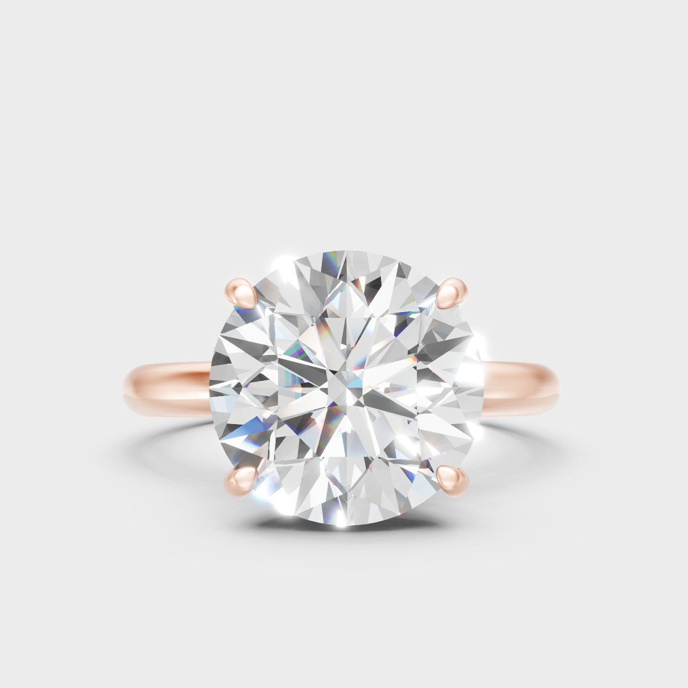 Romantic 18K Rose Gold Engagement Ring With Round Lab Diamond Halo
