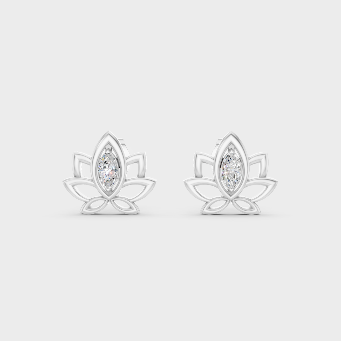 High-Polish 950 Platinum Marquise Lab Diamond Earrings For Refined Brilliance