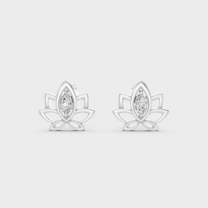 High-Polish 950 Platinum Marquise Lab Diamond Earrings For Refined Brilliance