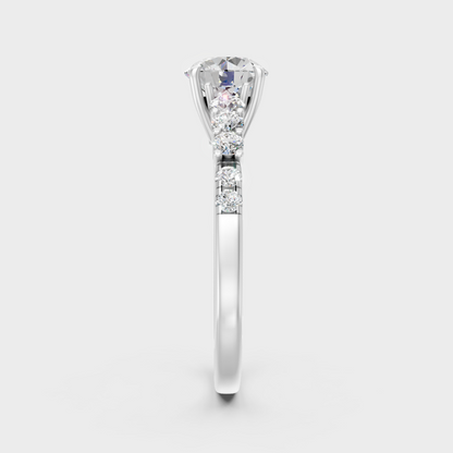 High-Polish 950 Platinum Round Lab Diamond Twist Halo Ring For Maximum Shine
