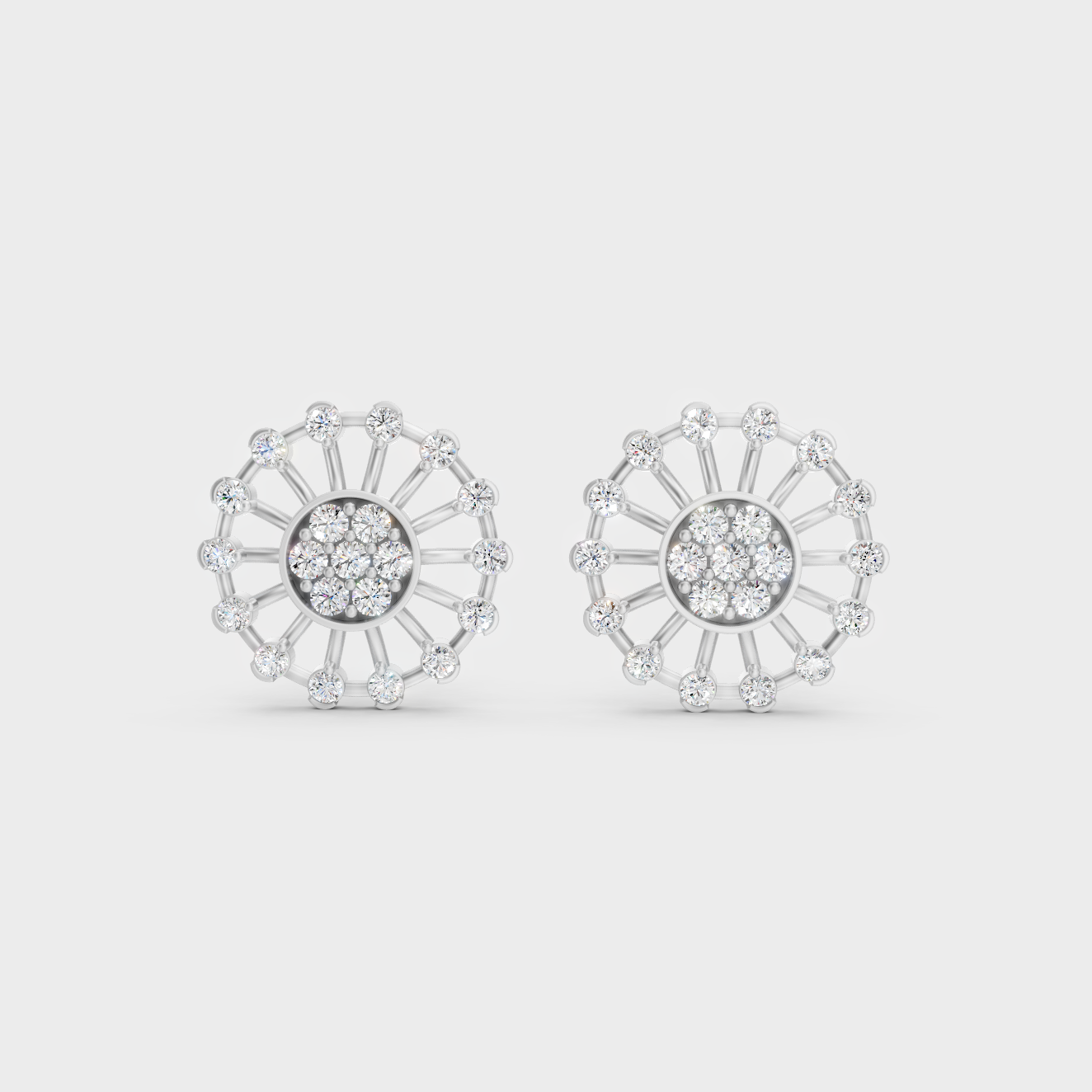 High-Polish 950 Platinum Round Lab Diamond Earrings For Refined Brilliance