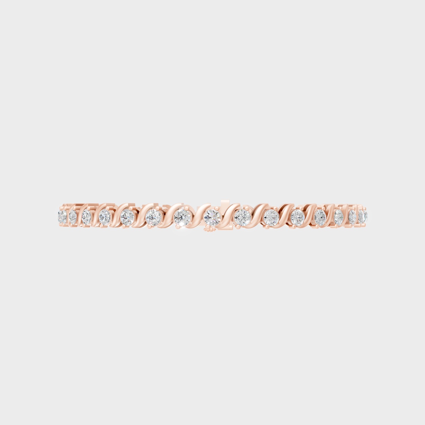 Elegant Lab Diamond Bracelet Round Cut Rose Gold