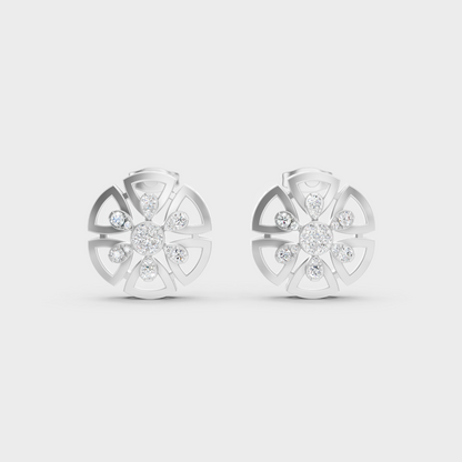 High-Polish 950 Platinum Round Lab Diamond Earrings For Refined Brilliance