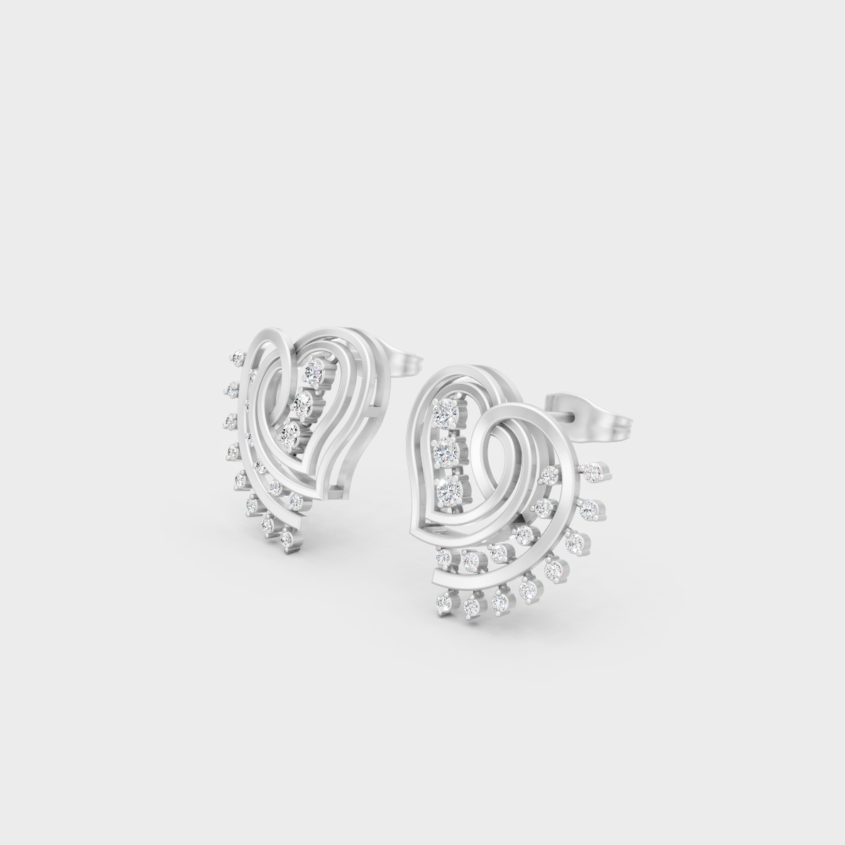 9K White Gold Round-Shaped Lab-Grown Diamond Studs With Clean Minimalist Design