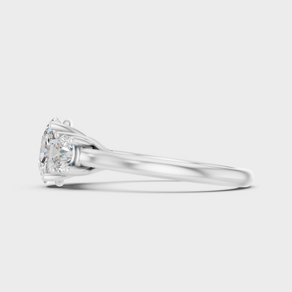 White Gold Cushion Diamond Ring With Brilliant Sparkle