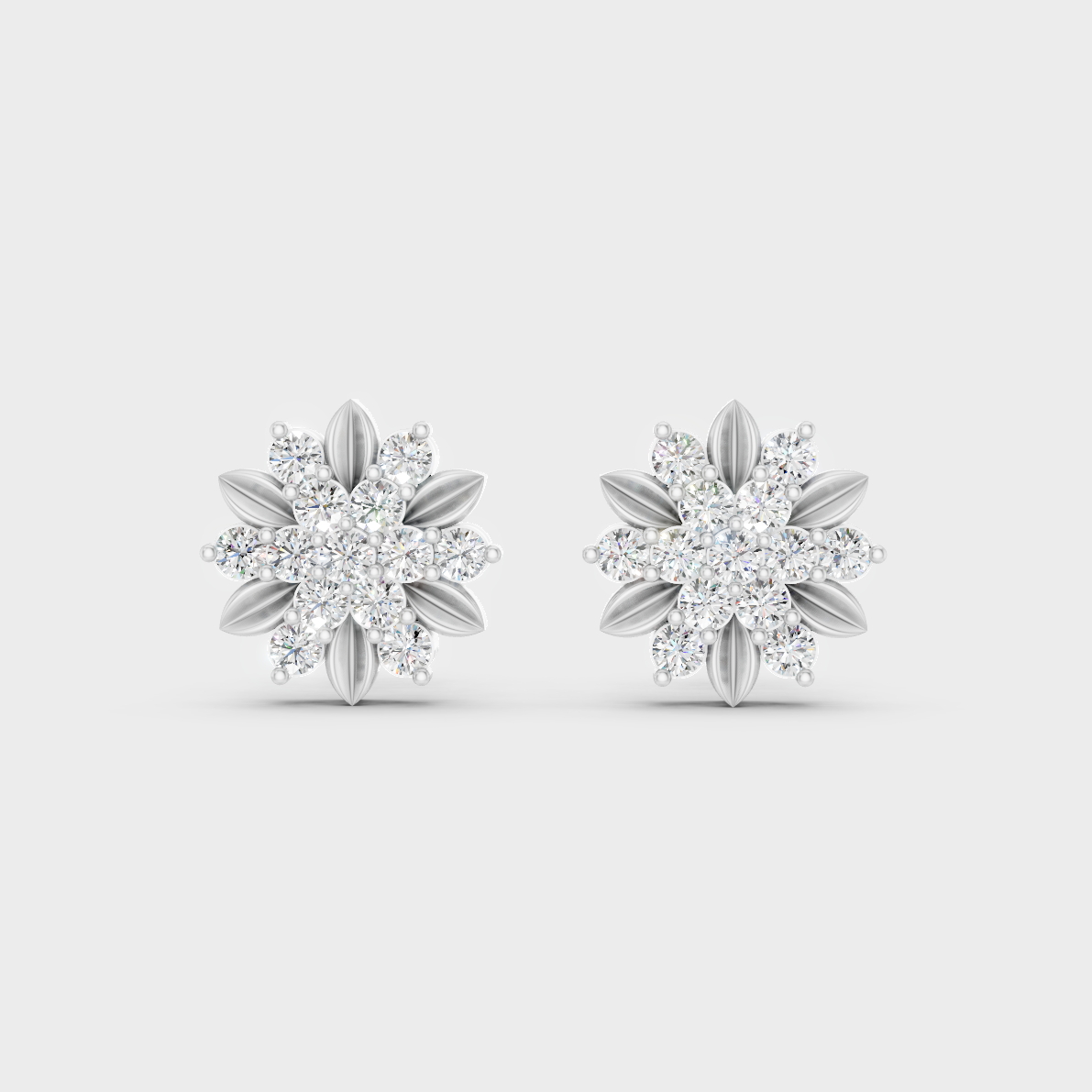 High-Polish 950 Platinum Round Lab Diamond Earrings For Refined Brilliance