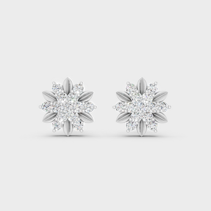 High-Polish 950 Platinum Round Lab Diamond Earrings For Refined Brilliance
