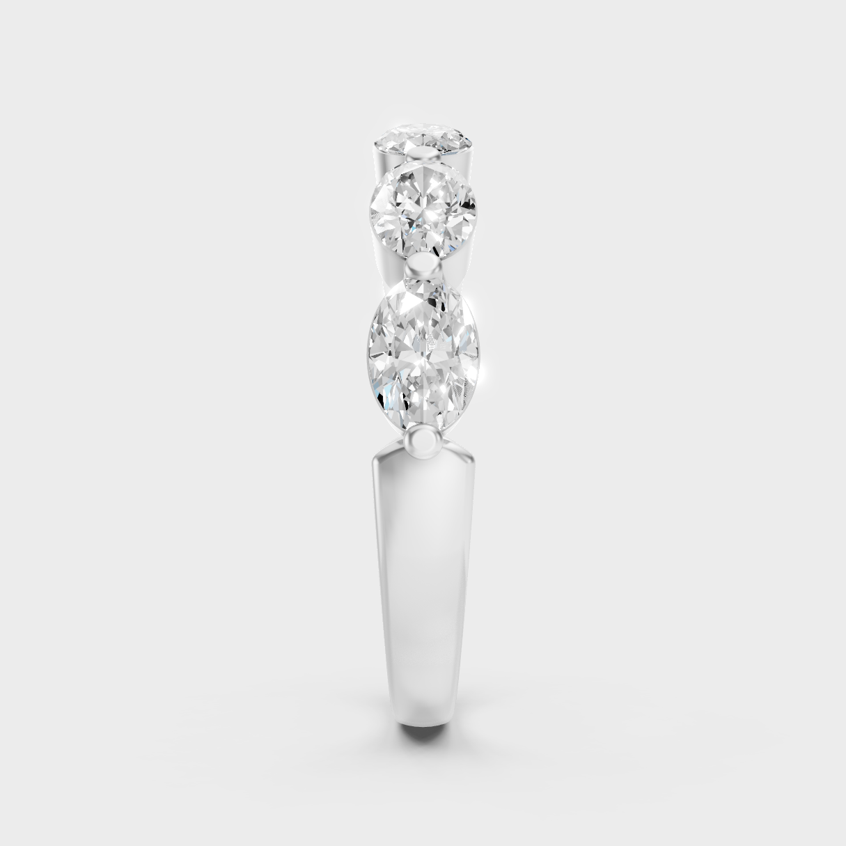 High-Polish 950 Platinum Oval Lab Diamond Ring For Maximum Shine