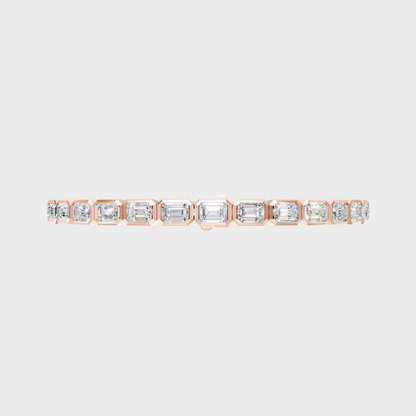 9.30 Ct Emerald Cut Lab-Grown Diamond Tennis Bracelet in