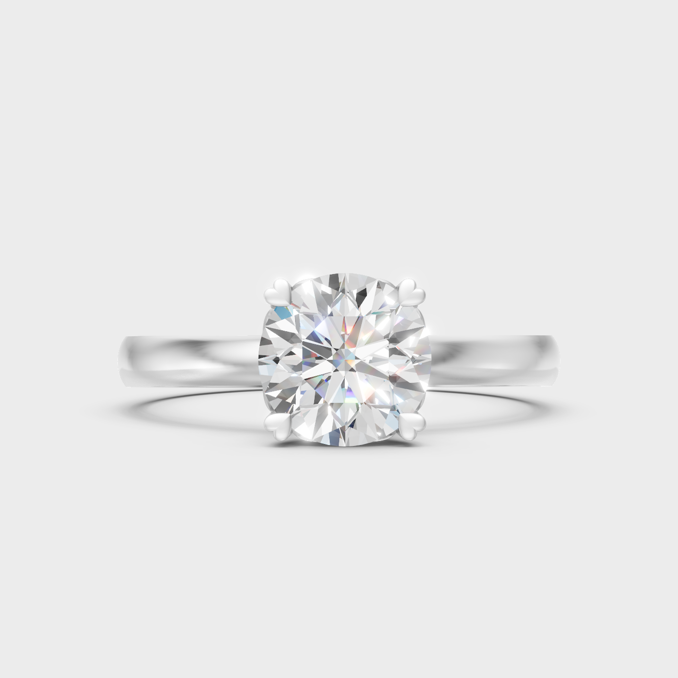 Premium 950 Platinum Round-Cut Lab-Grown Diamond Engagement Ring