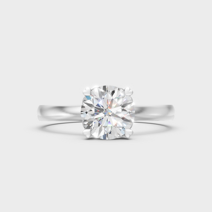 Premium 950 Platinum Round-Cut Lab-Grown Diamond Engagement Ring