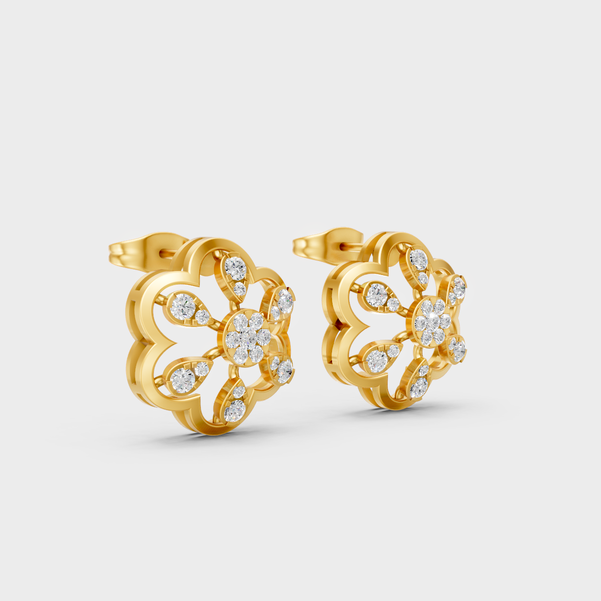 Classic 14K Yellow Gold Lab Diamond Studs Featuring 0.30 Carat Each Round Stones