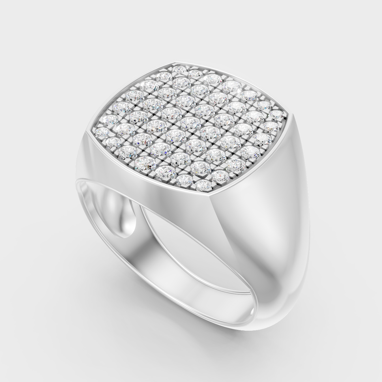 Sleek 18K White Gold Men’s Band Featuring A 0.71Ct Round Lab Diamond