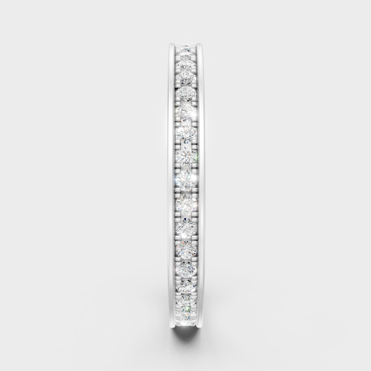High-Polish 950 Platinum Round Lab Diamond Band For Maximum Shine