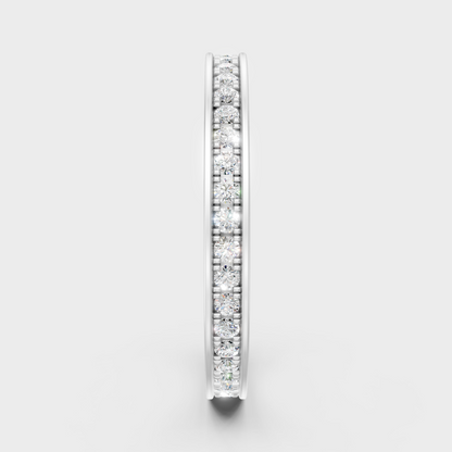 High-Polish 950 Platinum Round Lab Diamond Band For Maximum Shine