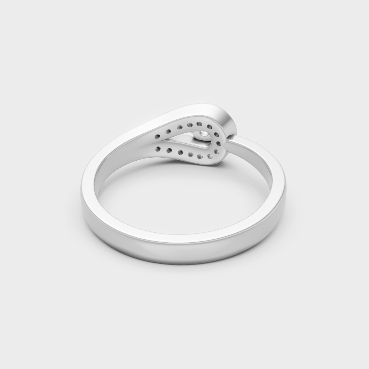 White Gold Round-Shaped Lab-Grown Diamond Ring With Hallmark Gold Quality