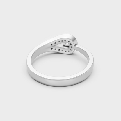 White Gold Round-Shaped Lab-Grown Diamond Ring With Hallmark Gold Quality