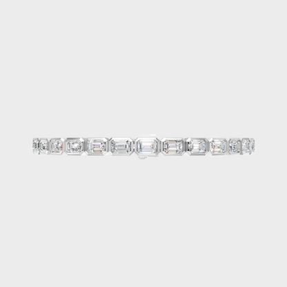 9.30 Ct Emerald Cut Lab-Grown Diamond Tennis Bracelet in
