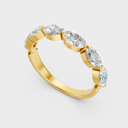 Classic 14K Yellow Gold Engagement Ring Featuring A Oval Lab Diamond