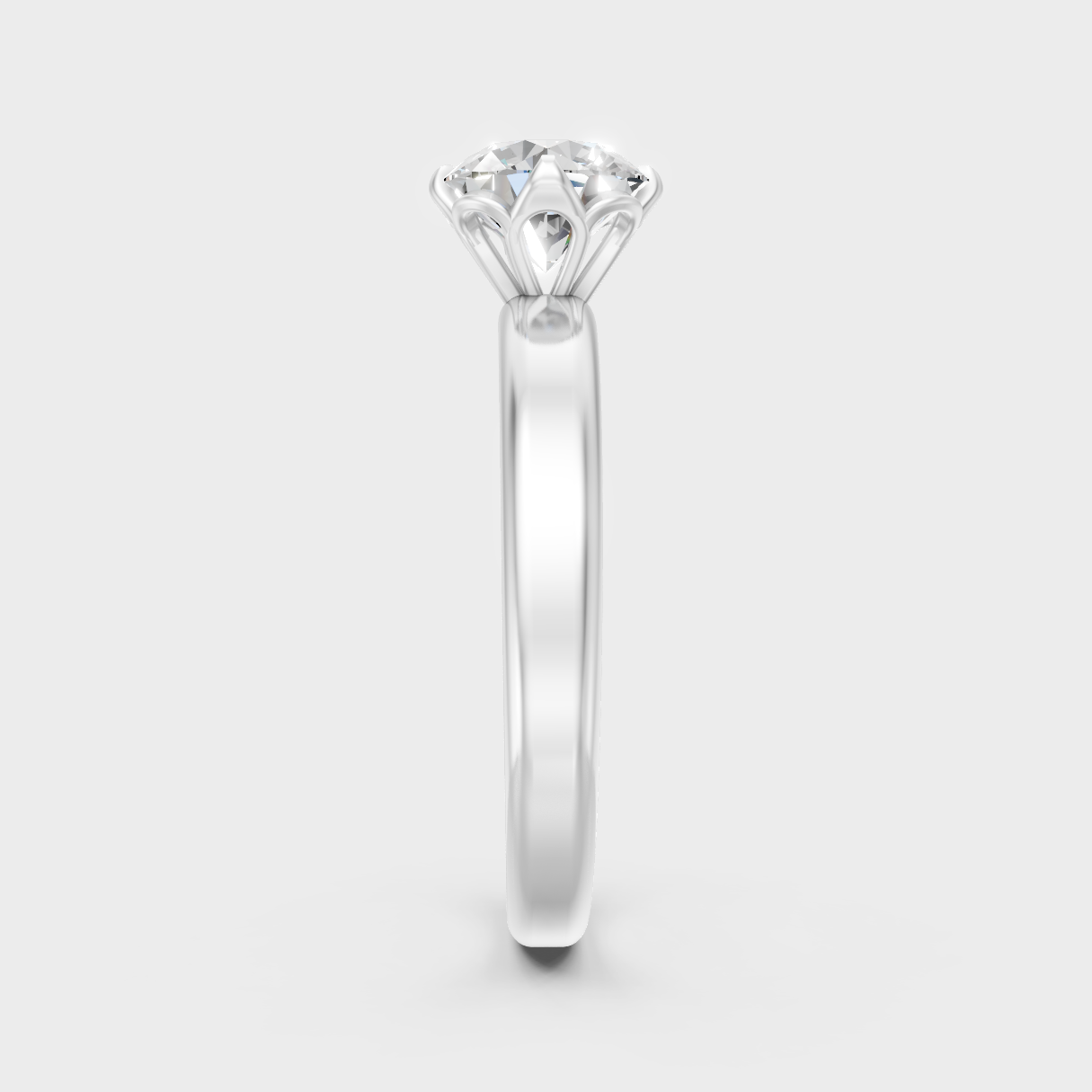 White Gold Lab-Grown Diamond Ring With Hallmark Gold Quality